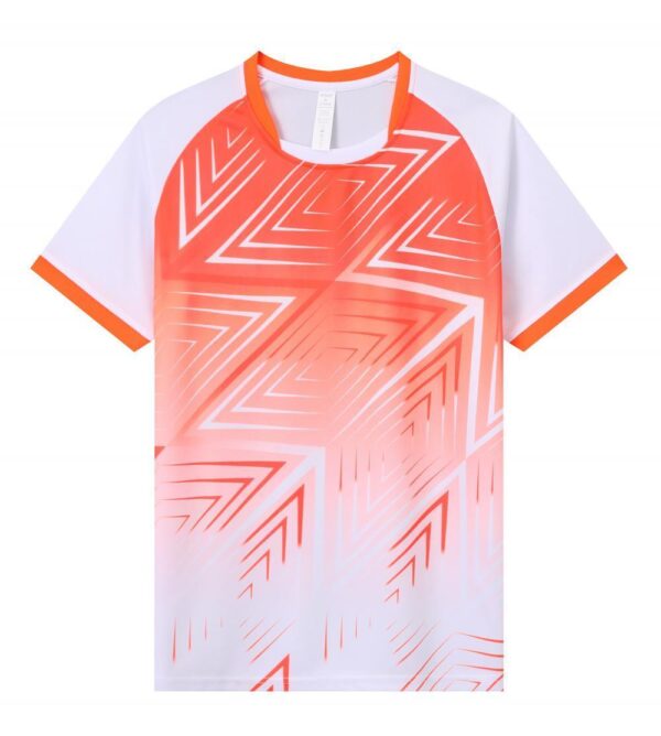 White Orange Geometric Gradient Jersey