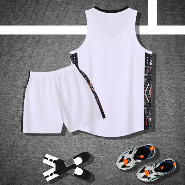 White Geometric Panel Basketball Set - Image 2
