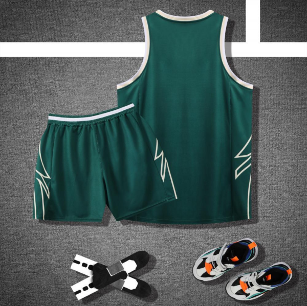 Dark Green Lightning Panel Basketball Set - Image 2