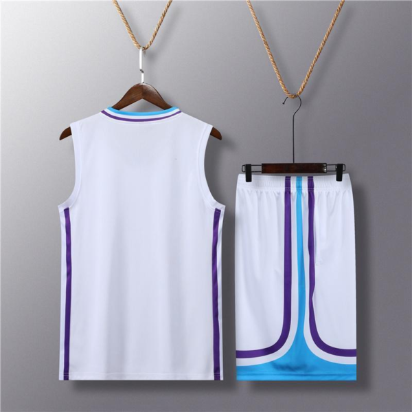 White Retro Stripe Basketball Set - Image 2