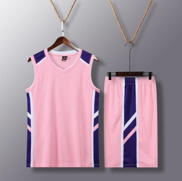 Pink Side Stripe Basketball Set