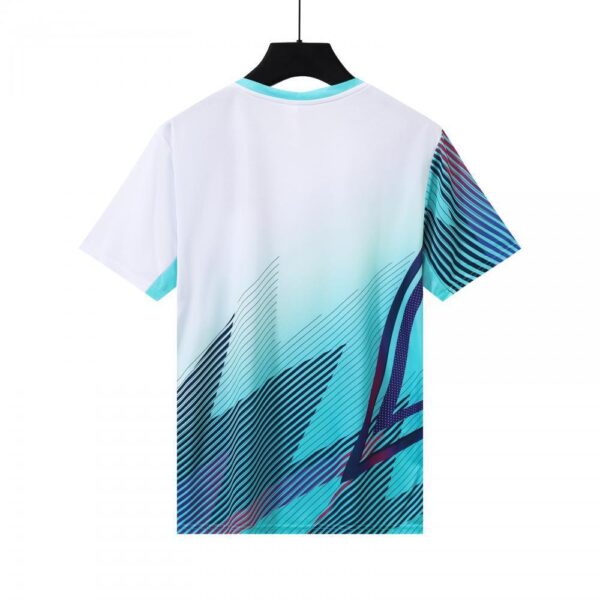 White Cyan Wave Pattern Training Jersey - Image 2