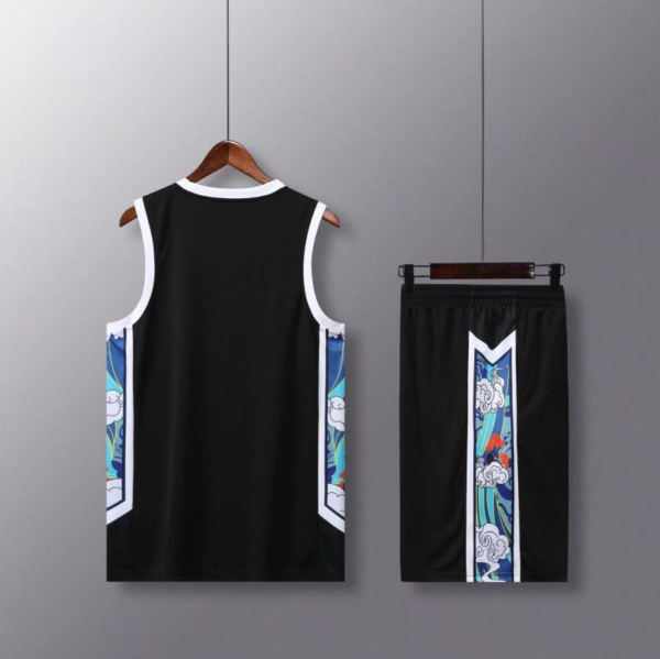 Black Cloud Pattern Basketball Set - Image 2