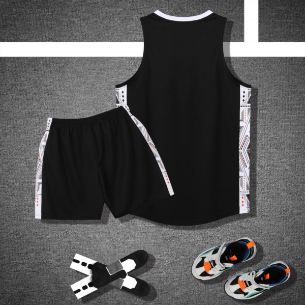 Black Geometric Panel Basketball Set - Image 2